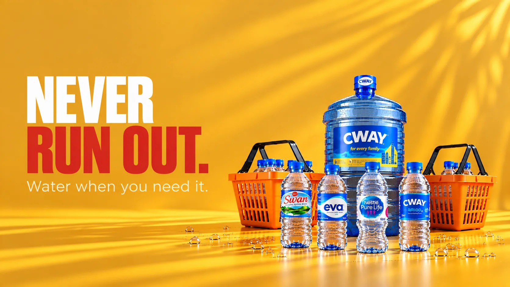 Never run out. Water when you need it.